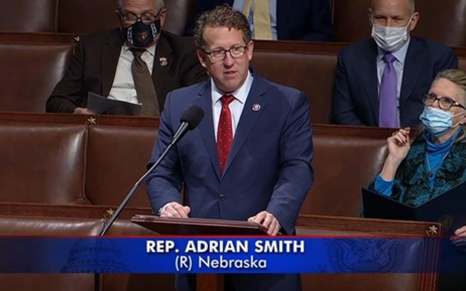 Congressman Adrian Smith speaks on the Build Back Better Act.
