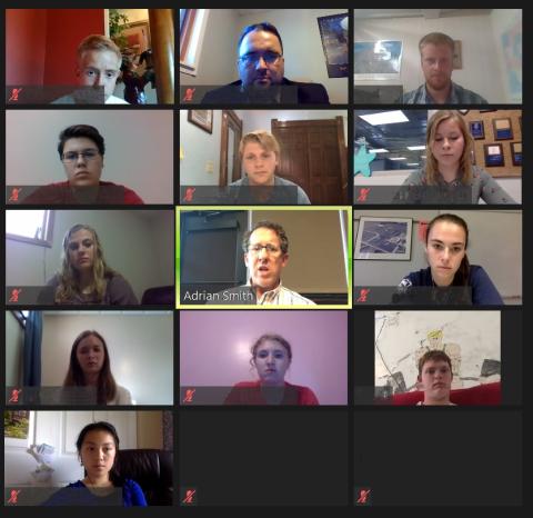 Group photo of the 2020 Youth Advisory Council via Zoom 